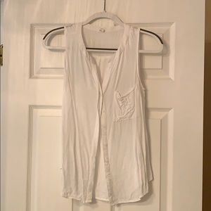 Old Navy White Button Down Sleeveless Blouse